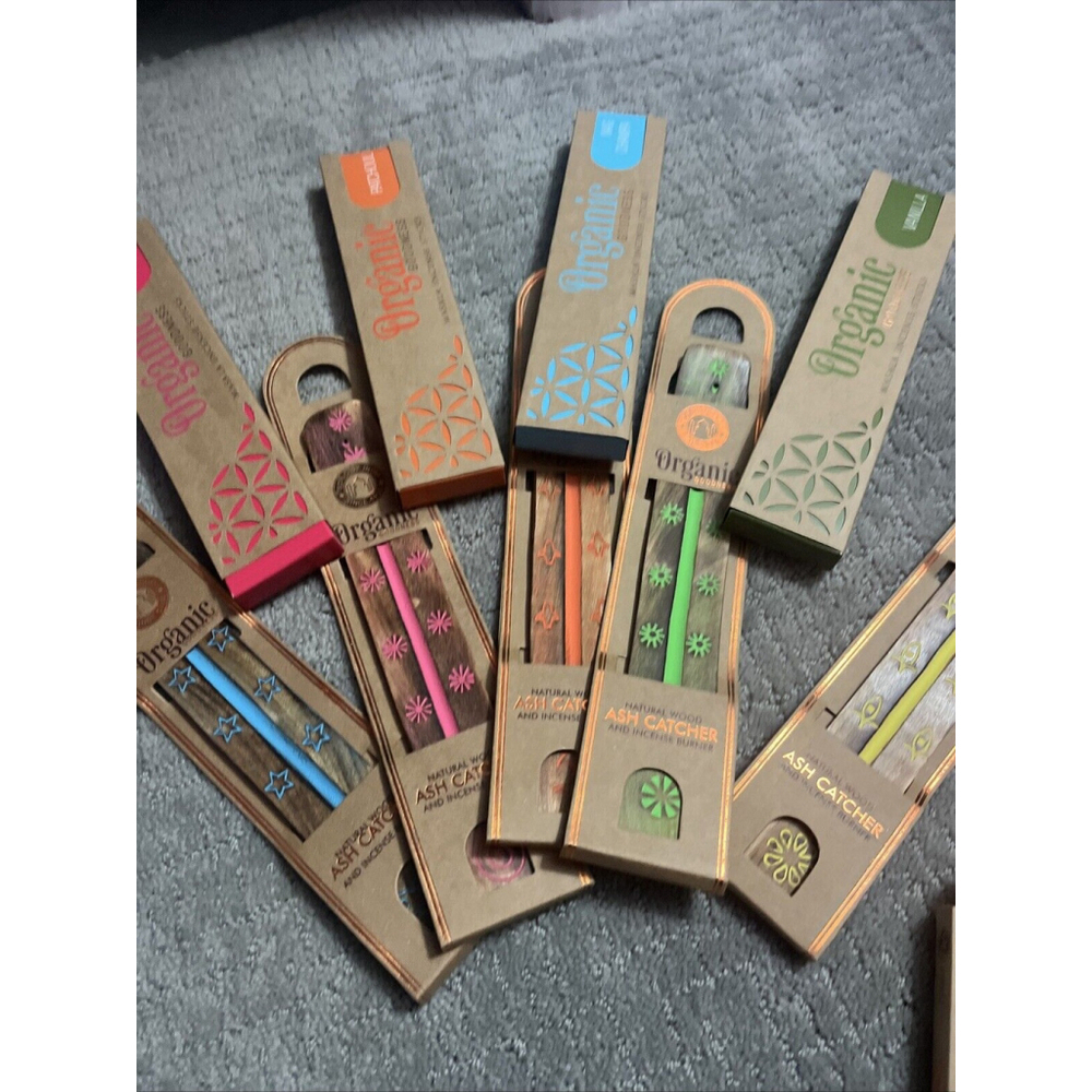 10 Piece Set Incense And Burner 5 Scents Plus 5 Burners Brand New Organic - Picture 2 of 9